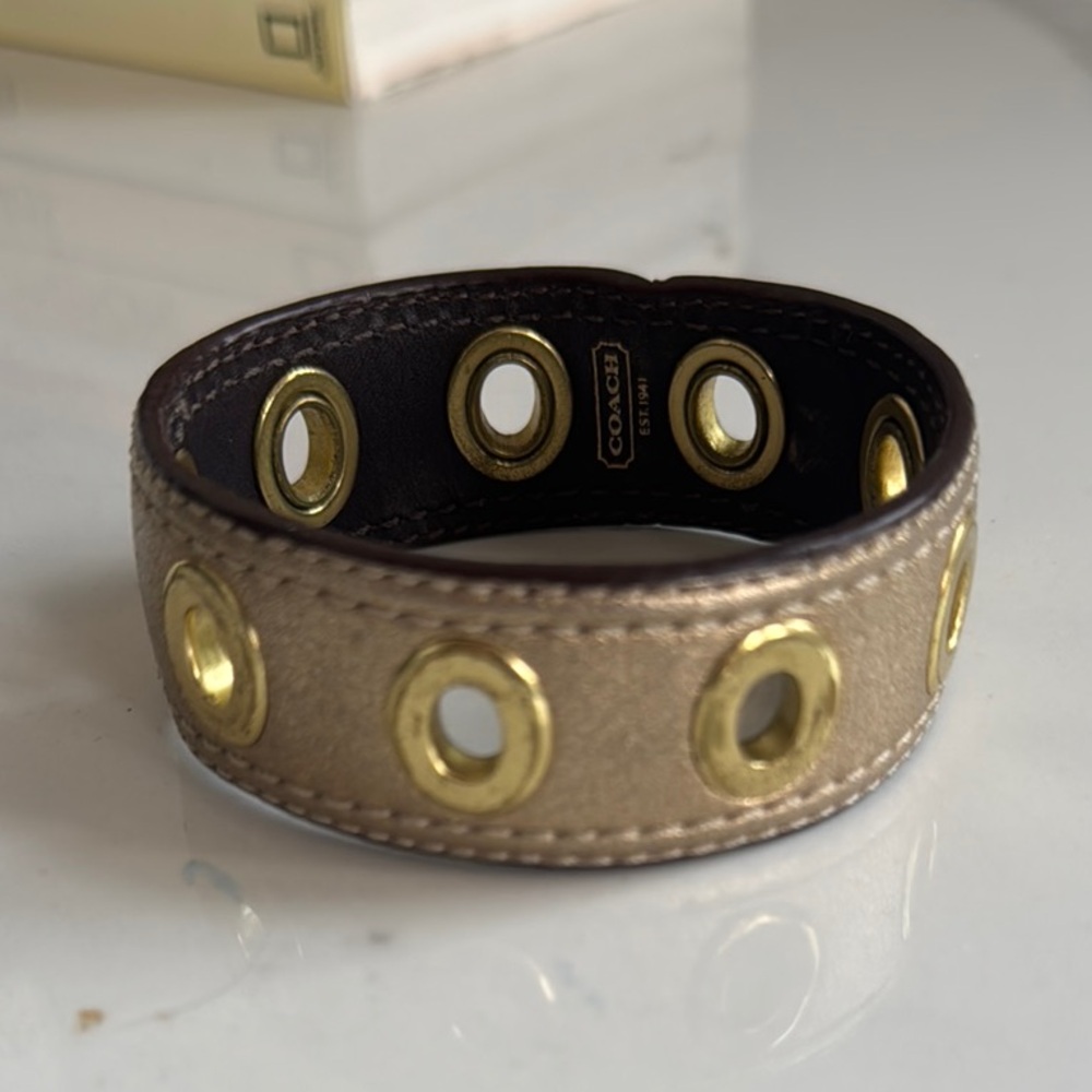 Coach Gold and Brown Women's Bracelet